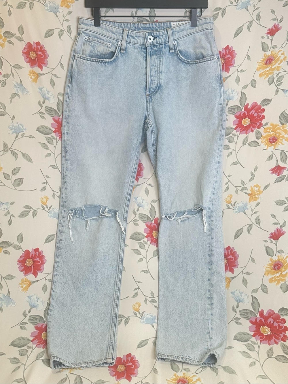RAG & BONE |  Light Blue Straight Leg Distressed Jeans | Women’s Size 26